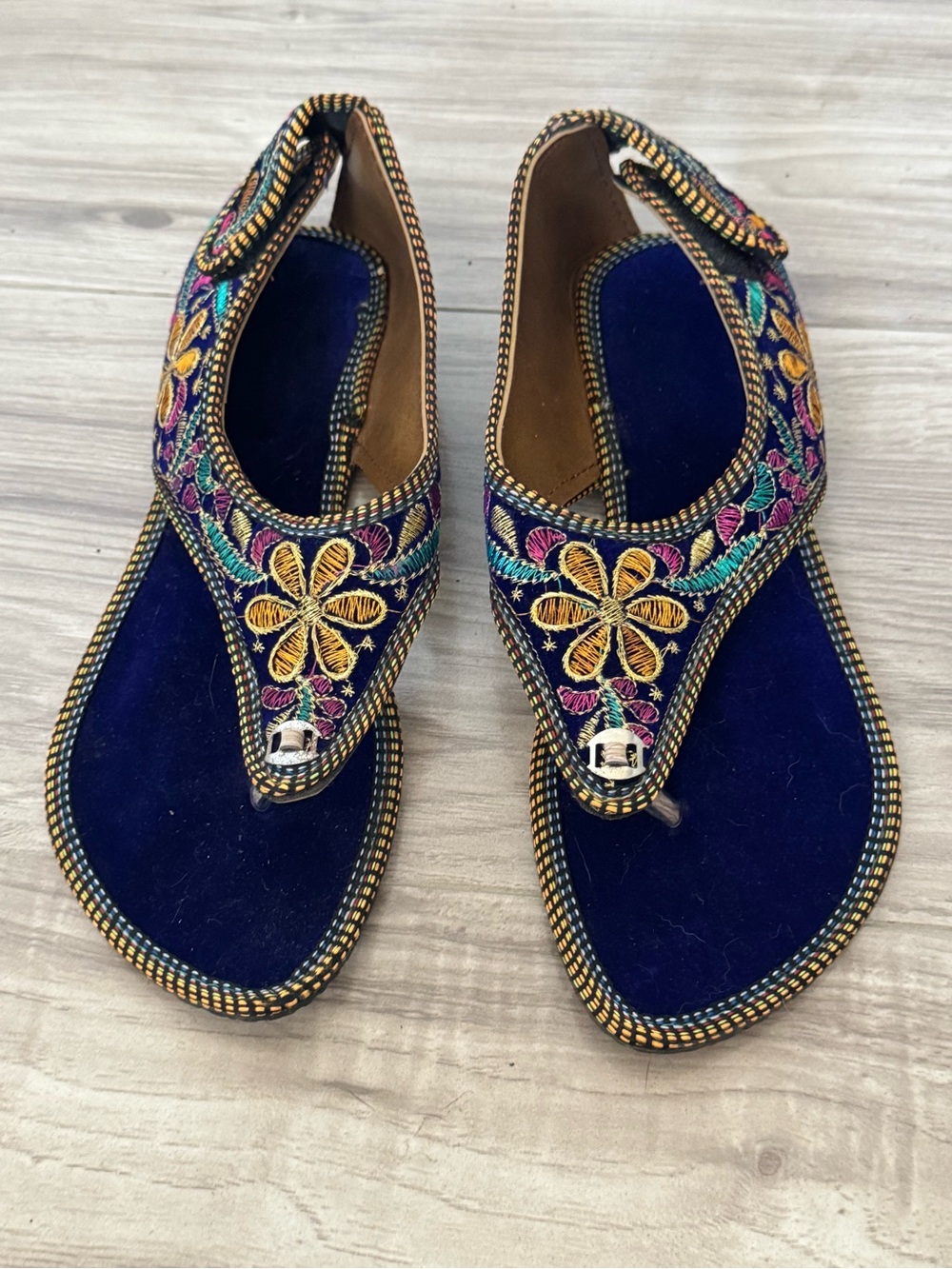 Handmade Indian Velvet and Hand embroidered Khussa Flats